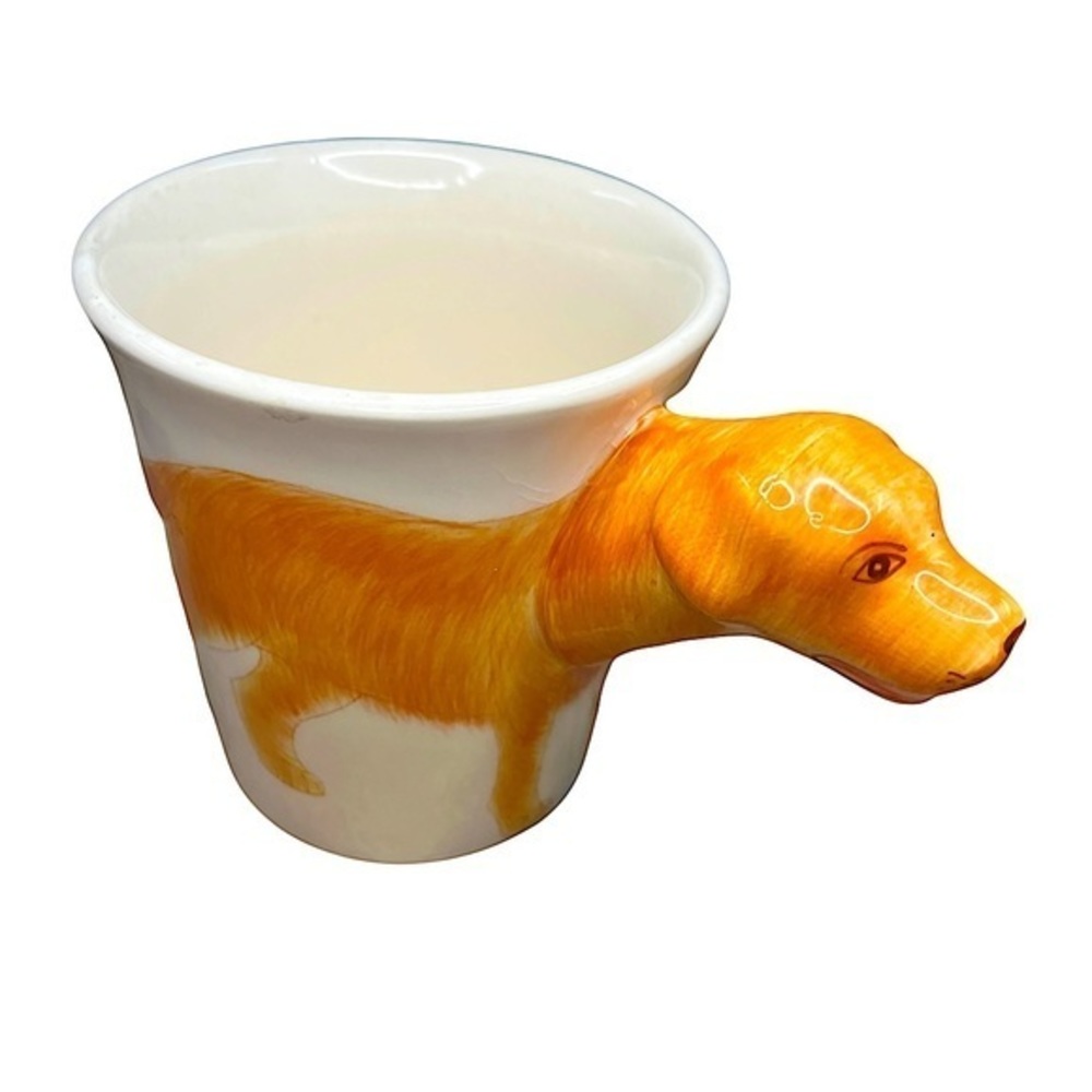 3D Golden Retriever Dog Ceramic Mug | Unique Ceramic Mug | Hand Painted